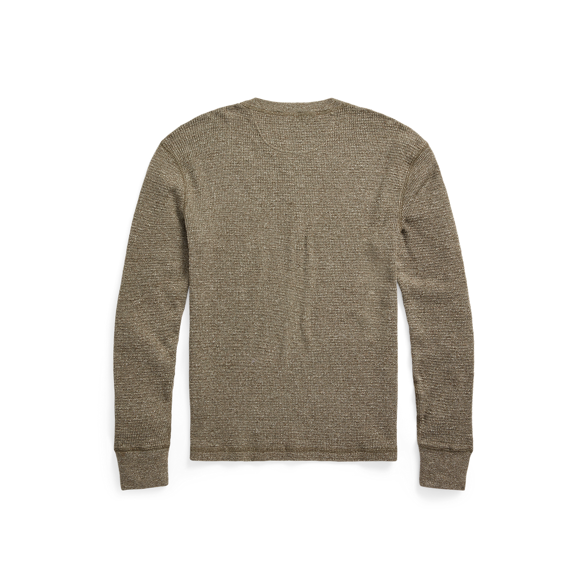 RRL - L/S Waffle Knit Henley in Olive Heather - back.