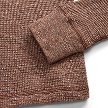 Load image into Gallery viewer, RRL - L/S Waffle Knit Henley in Brown Heather.
