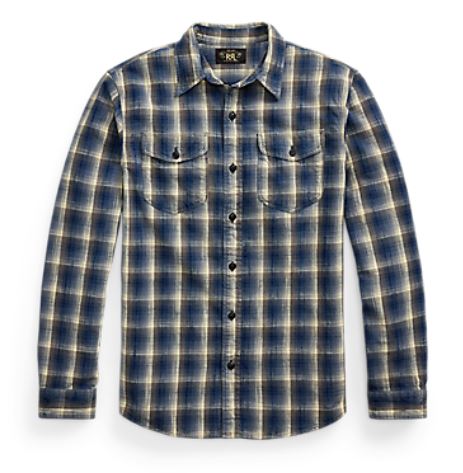 RRL - LS Cotton Plainweave Plaid Jasper Workshirt