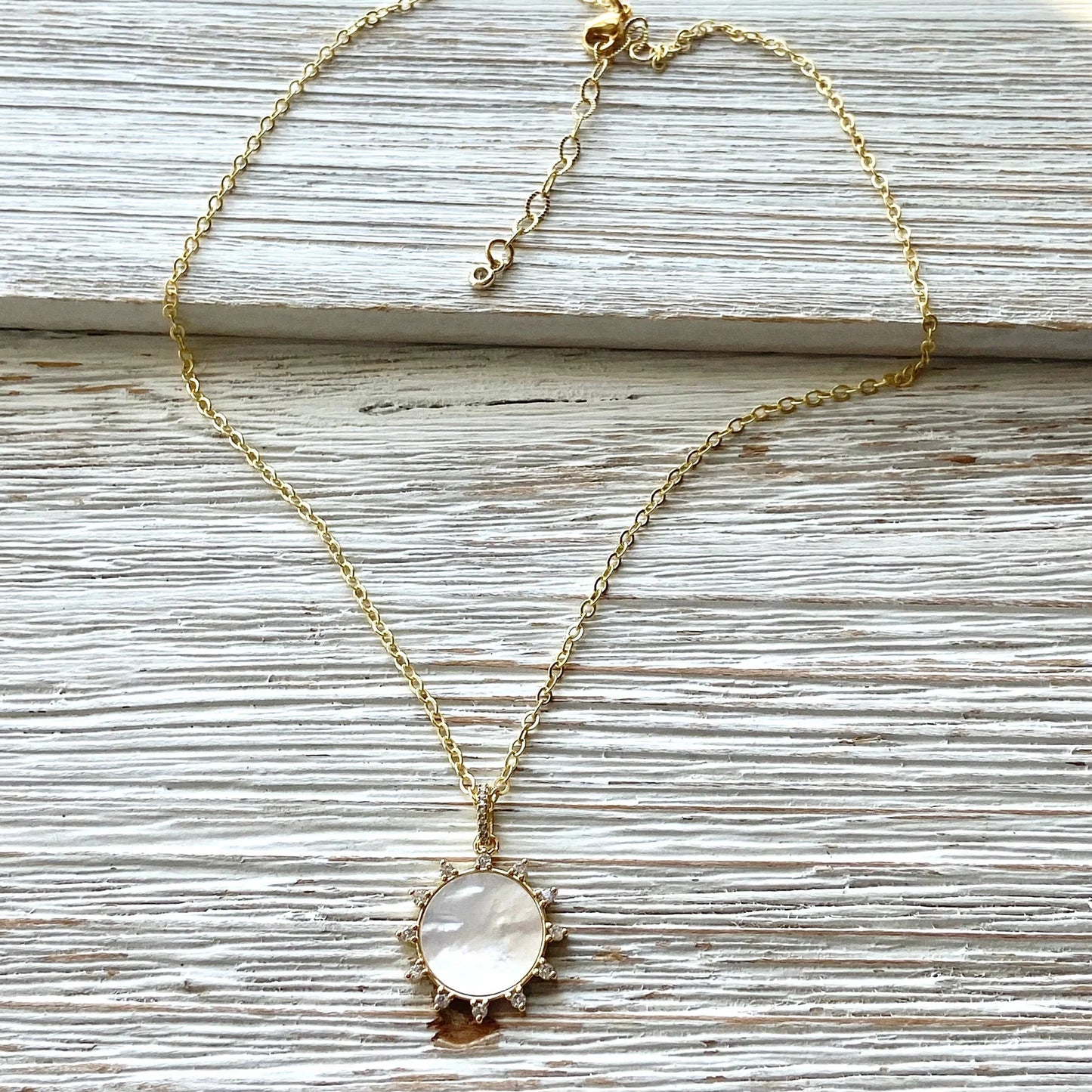 VB & CO. - Sunburst Pearl Crystal Necklace