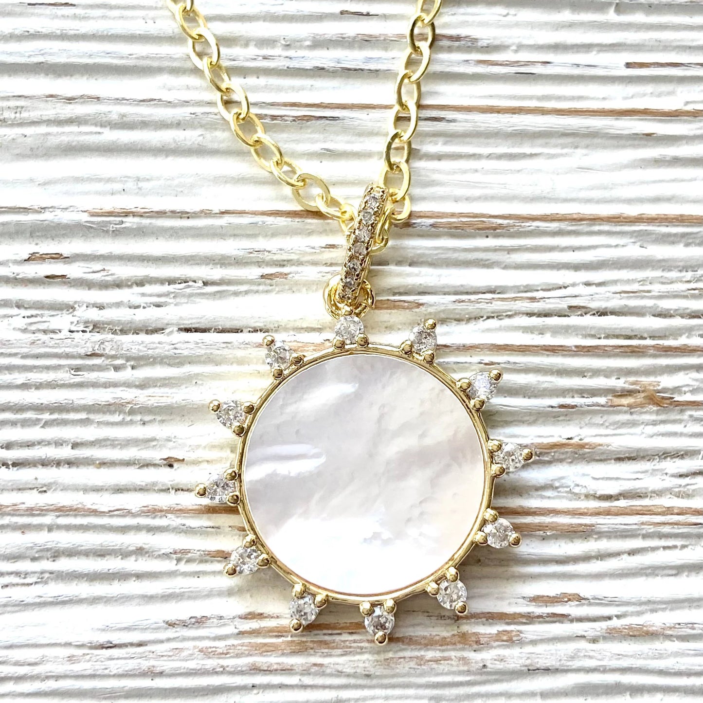 VB & CO. - Sunburst Pearl Crystal Necklace