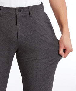 Model wearing Public Rec - All Day Every Day 5-Pocket Pant in Heather Charcoal.