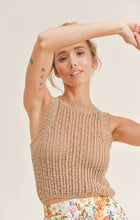 Load image into Gallery viewer, Model wearing Sadie &amp; Sage - Kona Coffee Sweater Tank in Tan.

