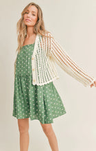 Load image into Gallery viewer, Model wearing Sadie &amp; Sage - Alexia Open Knit Cardigan in Ivory.
