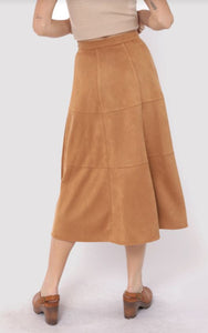 Sadie & Sage - Risk Taker Faux Suede Exposed Stitch Skirt