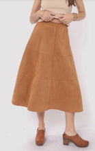 Load image into Gallery viewer, Sadie &amp; Sage - Risk Taker Faux Suede Exposed Stitch Skirt
