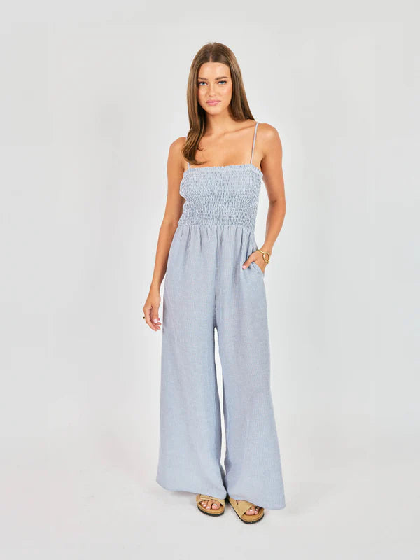 Sadie & Sage - Garden Sun Smocked Jumpsuit