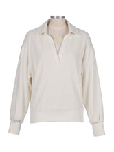 Load image into Gallery viewer, Kut from the Kloth - Audrina LS Half Placket Knit Top in Ivory.
