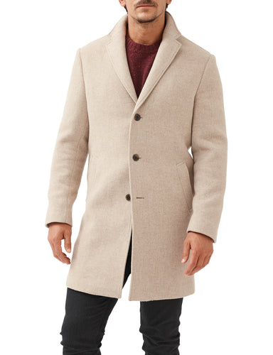 Model wearing Rodd & Gunn - The Lodestone Coat in Barley.