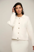 Load image into Gallery viewer, Model wearing Rino &amp; Pelle - Bubbly Sweater Jacket in Snow White.
