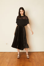 Load image into Gallery viewer, Model wearing Caballero - Gabriella Sparkle Scallop Top in Black.
