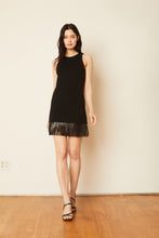 Load image into Gallery viewer, Model wearing Caballero - Lana Black Fringe Hem Dress.
