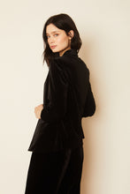 Load image into Gallery viewer, Model wearing Caballero - Bex Black Velvet Blazer.
