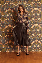Load image into Gallery viewer, Model wearing Caballero - Hendrix Black Vegan Leather Skirt
