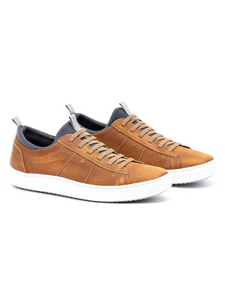 Martin Dingman - Cameron Hand Buffed Pebble Grain Leather Sneaker - Old Saddle