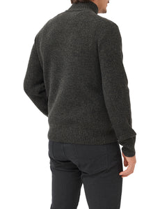 Model wearing Rodd & Gunn - Robbies Road Sweater in Jungle - back.