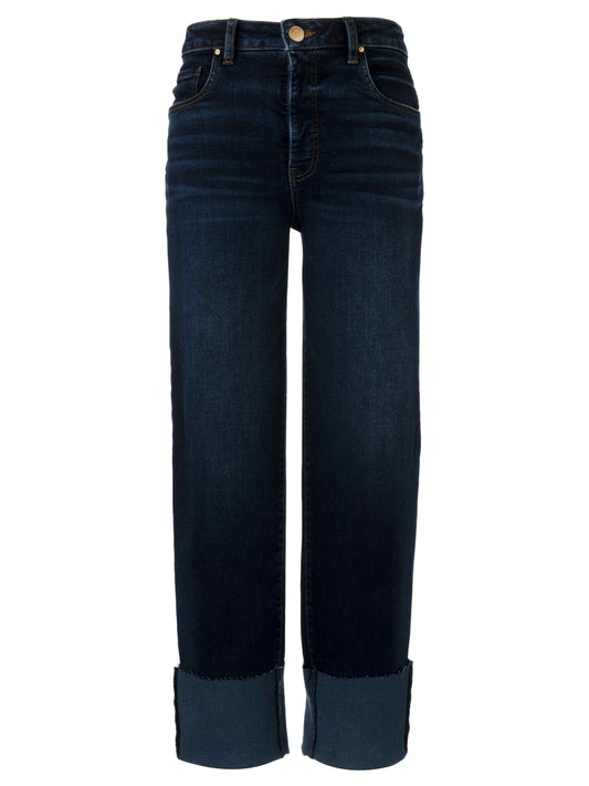 Kut From The Kloth - Fay High Rise Fab Ab Straight Leg - Roll Up Raw Hem in Unequalled.