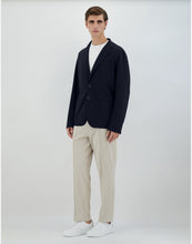 Load image into Gallery viewer, Model wearing Herno - Blazer in Non-Washed Light Scuba in Blue Navy.
