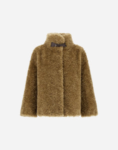 Herno Women's Short Teddy Bear Coat with Buckle