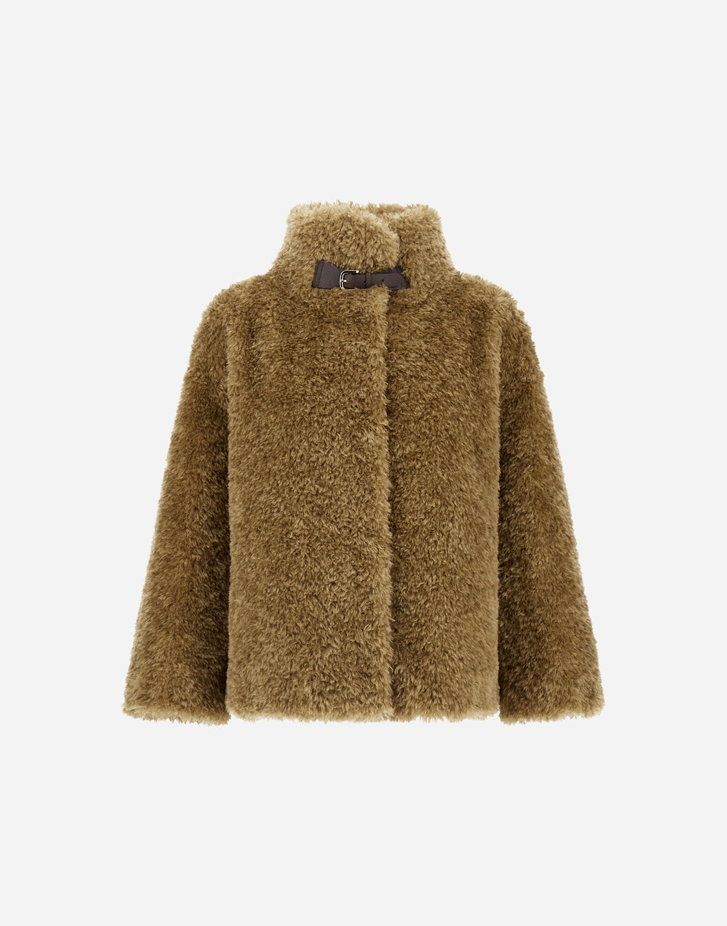 Herno Women's Short Teddy Bear Coat with Buckle