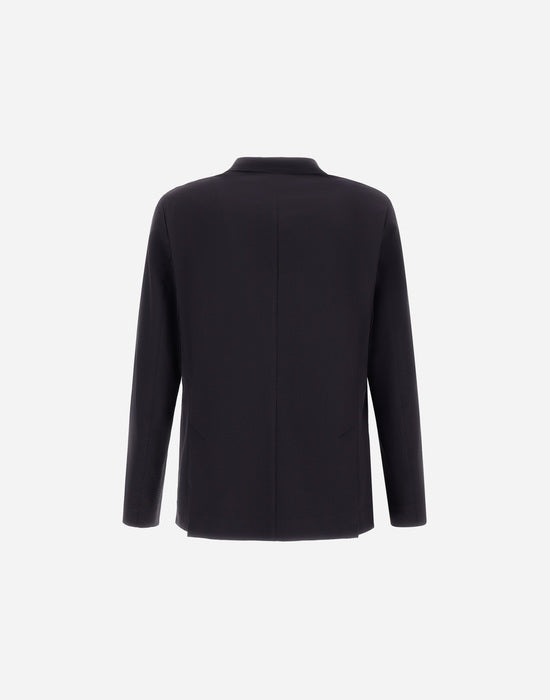 Herno Men's Seer-Crease Blazer in Blu Navy - back.