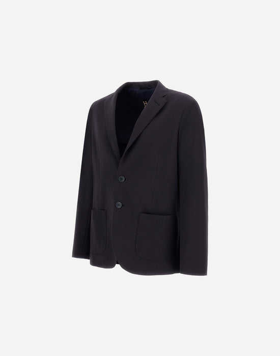Herno Men's Seer-Crease Blazer in Blu Navy.