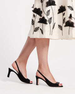 Frances Valentine - Reese Suede Slingback w/ Satin Bow