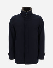 Load image into Gallery viewer, Herno - Men&#39;s Carcoat in Storm System Diagonal Wool in Blu Navy
