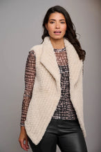 Load image into Gallery viewer, Model wearing Rino &amp; Pelle - Jenna Faux Fur Vest in Stone.
