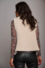 Load image into Gallery viewer, Model wearing Rino &amp; Pelle - Jenna Faux Fur Vest in Stone - back.
