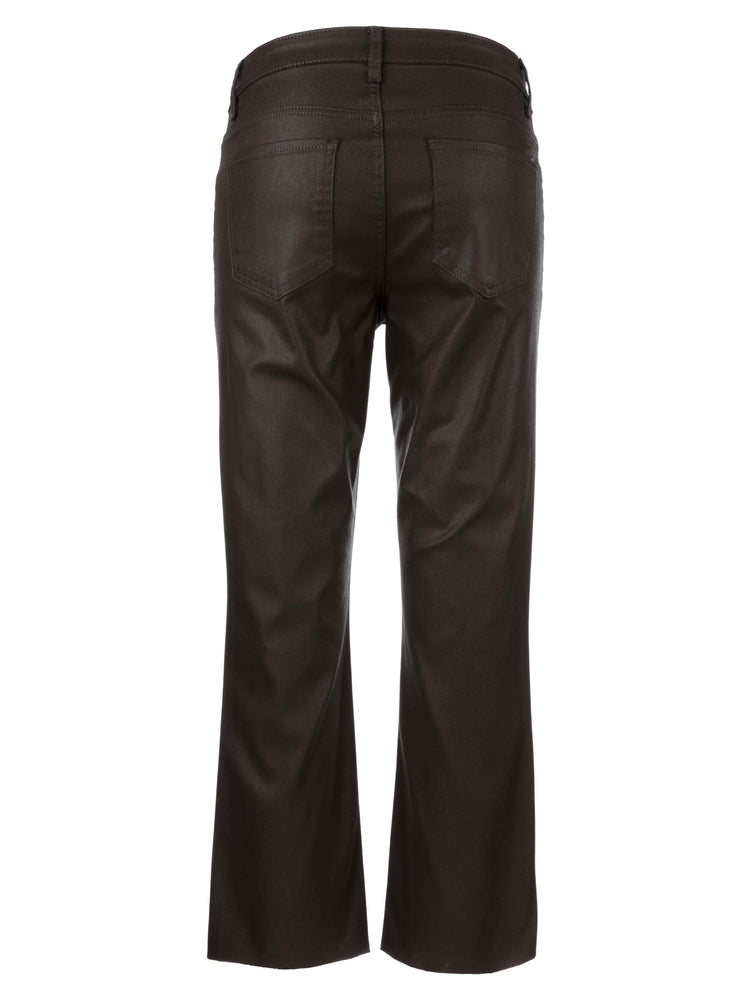 Kut From The Kloth - Kelsey High Rise Ankle Flare w/Raw Hem in Chocolate - back.