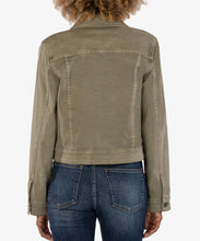 Load image into Gallery viewer, Model wearing Kut from the Kloth - Julia Crop Jacket in Olive - back.
