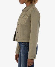 Load image into Gallery viewer, Model wearing Kut from the Kloth - Julia Crop Jacket in Olive.
