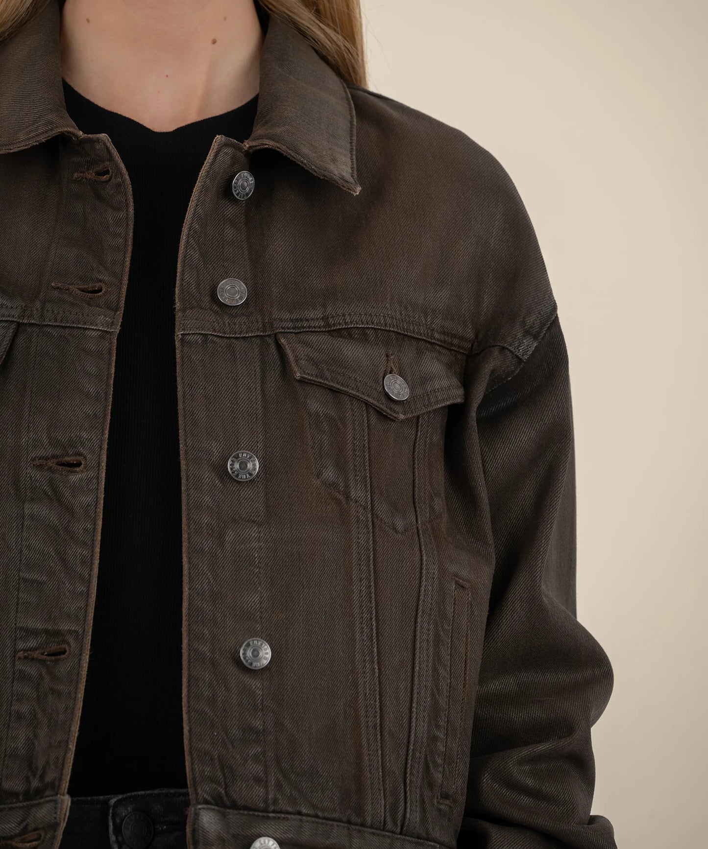 KUT From The Kloth - Emrie Coated Long Sleeve Denim Jacket