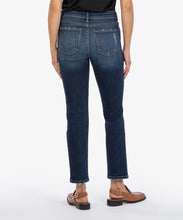 Load image into Gallery viewer, Model wearing  KUT From The Kloth Reese High Rise FAB AB Ankle Straight Reg Hem Jean KP1610MB3 in Enchantment - back.
