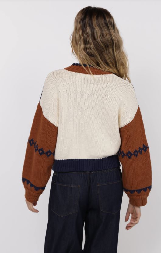 Sage the Label - Sweet Rose Jacquard Zip Sweater Jacket