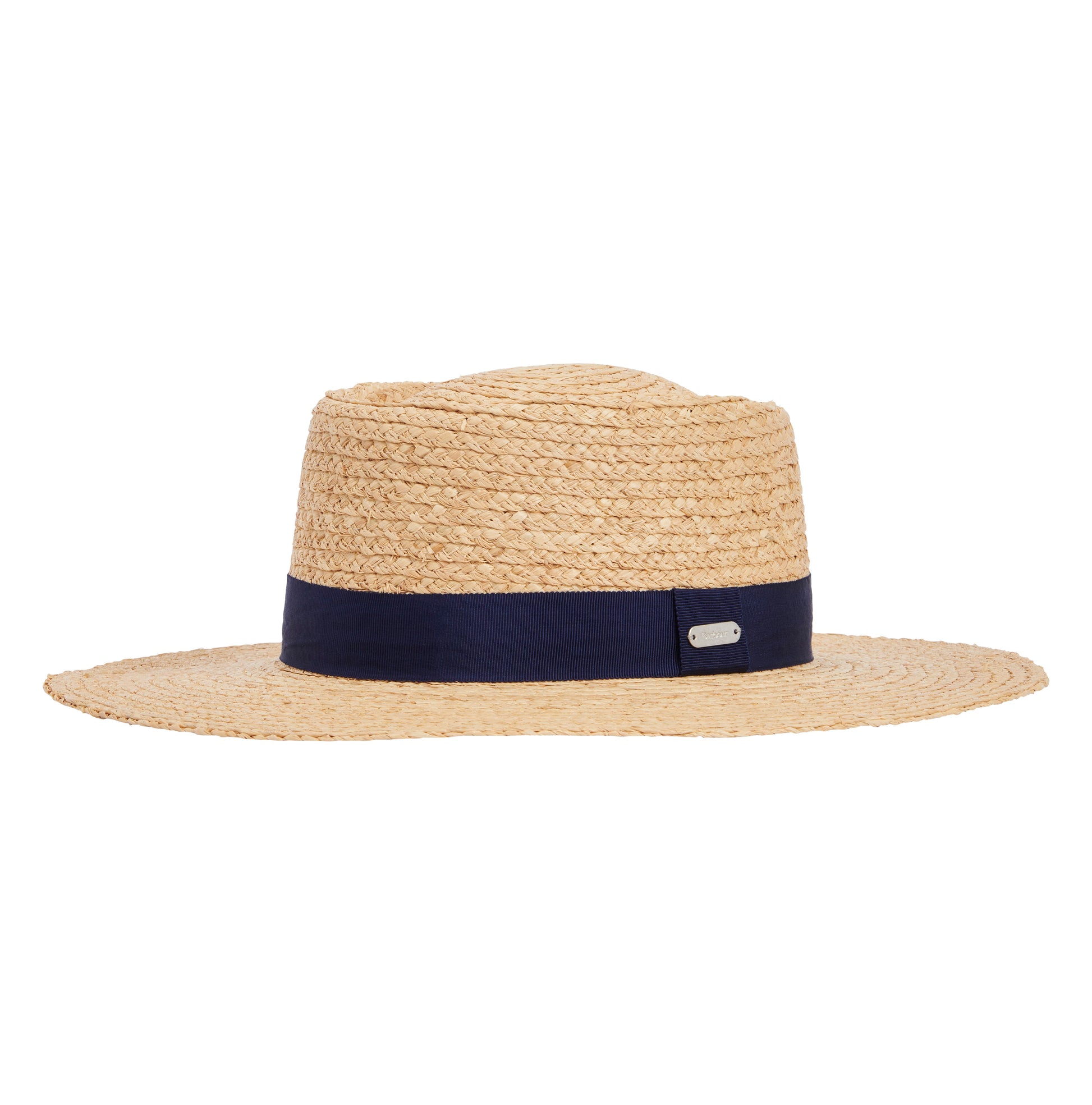 Barbour Lily Straw Summer Hat in Natural/Navy.