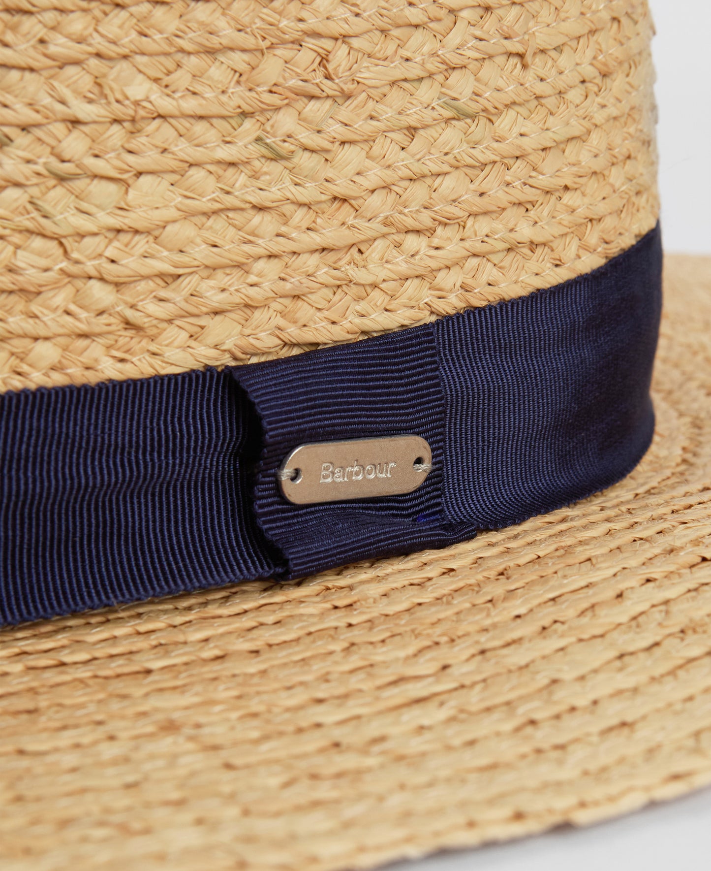 Barbour Lily Straw Summer Hat in Natural/Navy.