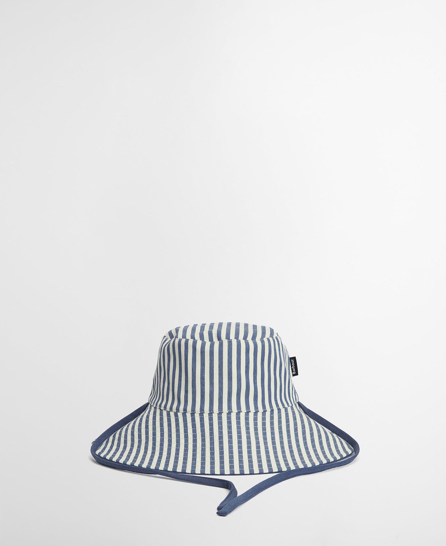 Barbour Fleur Reversible Bucket in Chambray/Stripe.