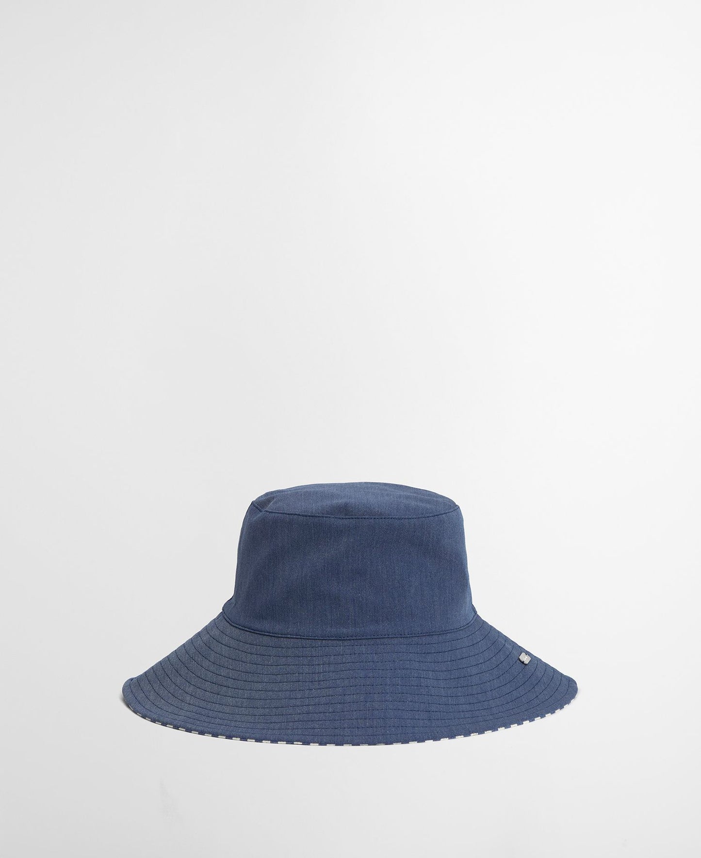 Barbour Fleur Reversible Bucket in Chambray/Stripe.