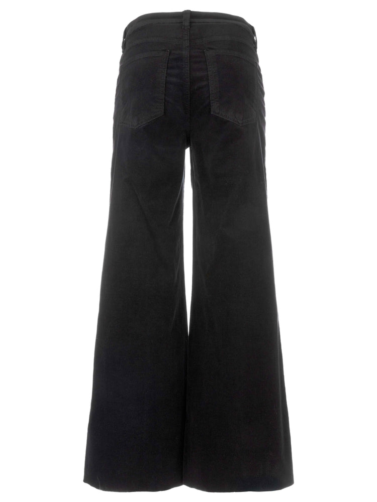 Kut From The Kloth - Meg Hige Rise Fab AB Wide Leg Raw Hem Long Inseam in Black - back.