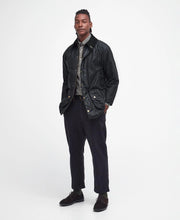 Load image into Gallery viewer, Model wearing Barbour Beaufort 40 Wax Jacket in Sage.

