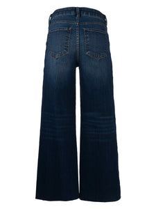 Kut From The Kloth - Meg High Rise Fab Ab Wide Leg Raw Hem in Inexhaustible - back.