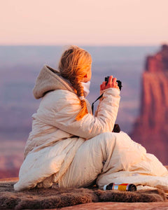 Model wearing Amundsen - Down Town Jacket in Natural.