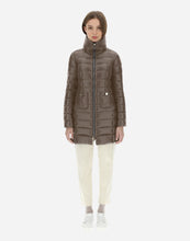 Load image into Gallery viewer, Model wearing Herno - Women&#39;s Maria Long Coat in Taupe/Tortora.

