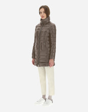 Load image into Gallery viewer, Model wearing Herno - Women&#39;s Maria Long Coat in Taupe/Tortora.
