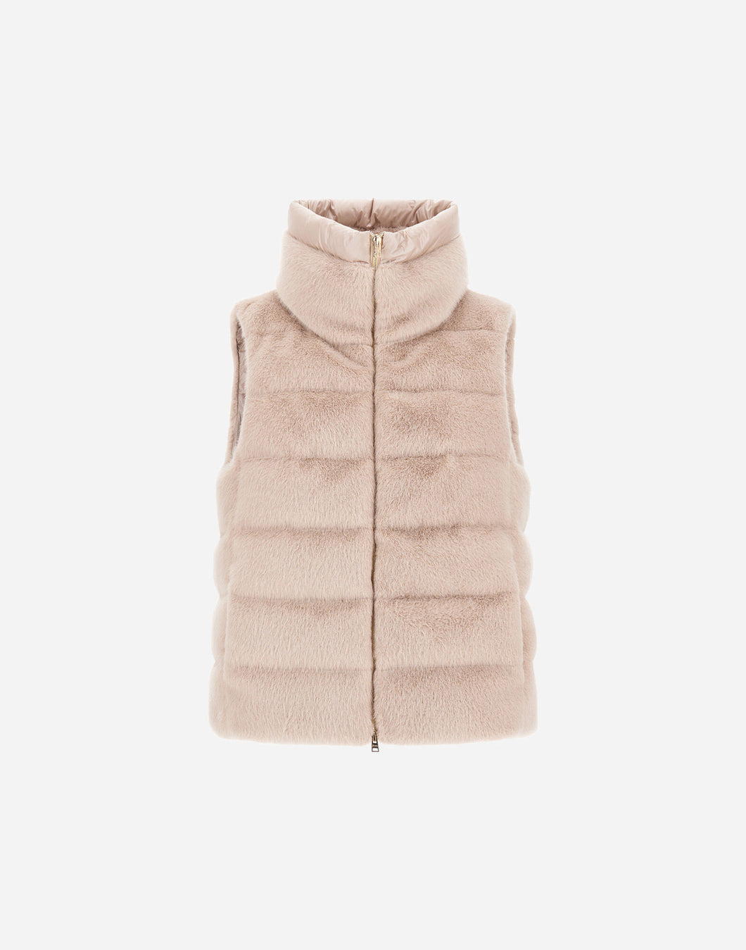 Herno Women's Faux Fur Vest with Nylon Ultralight trim