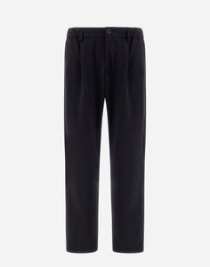 Herno - Men's Trousers in Light Non-washed Scuba in Blue Navy.