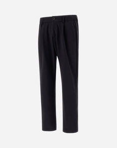 Herno - Men's Trousers in Light Non-washed Scuba in Blue Navy.