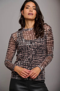 Model wearing Rino & Pelle - Ramani Top in Blurry Lines.